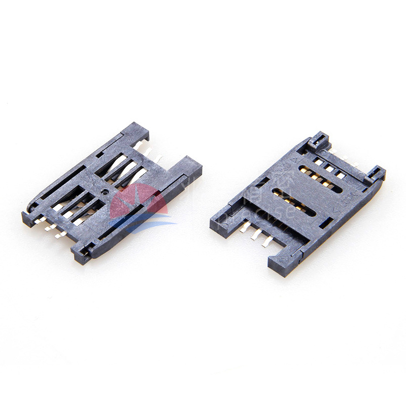 翻盖式MINI SIM卡座 2.5H 6PIN 全塑SIM卡座