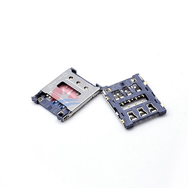 翻盖式NANO SIM卡座 1.35H 6PIN 内焊